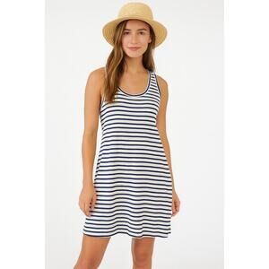 J.Crew SZ S Swingy Mini Tank Dress in Stripe White Navy NWT